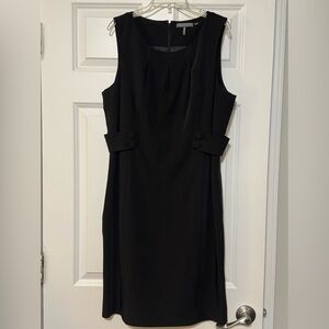 Kristin Davis Black Classic Sleeveless Career Lined Button Sheath Dress Size 14